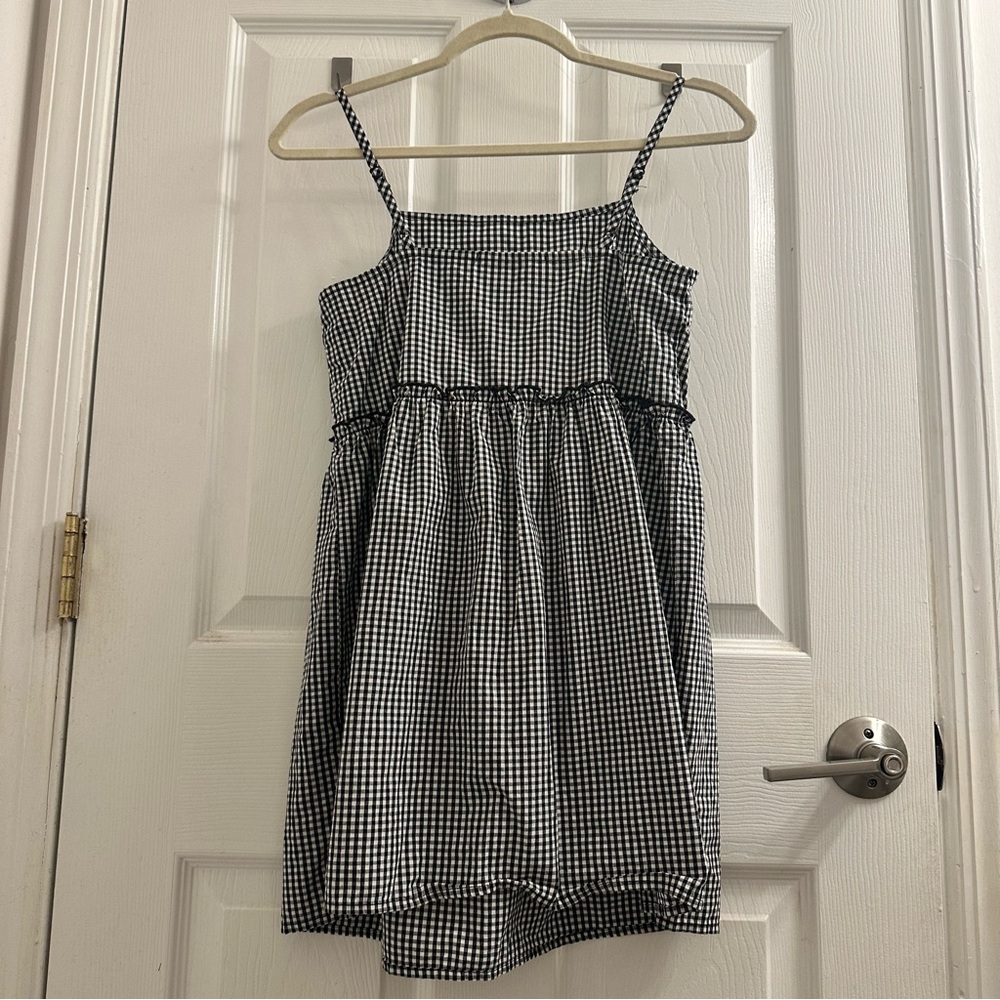 Urban Renewal Black and White Gingham Mini Dress - Picture 2 of 5